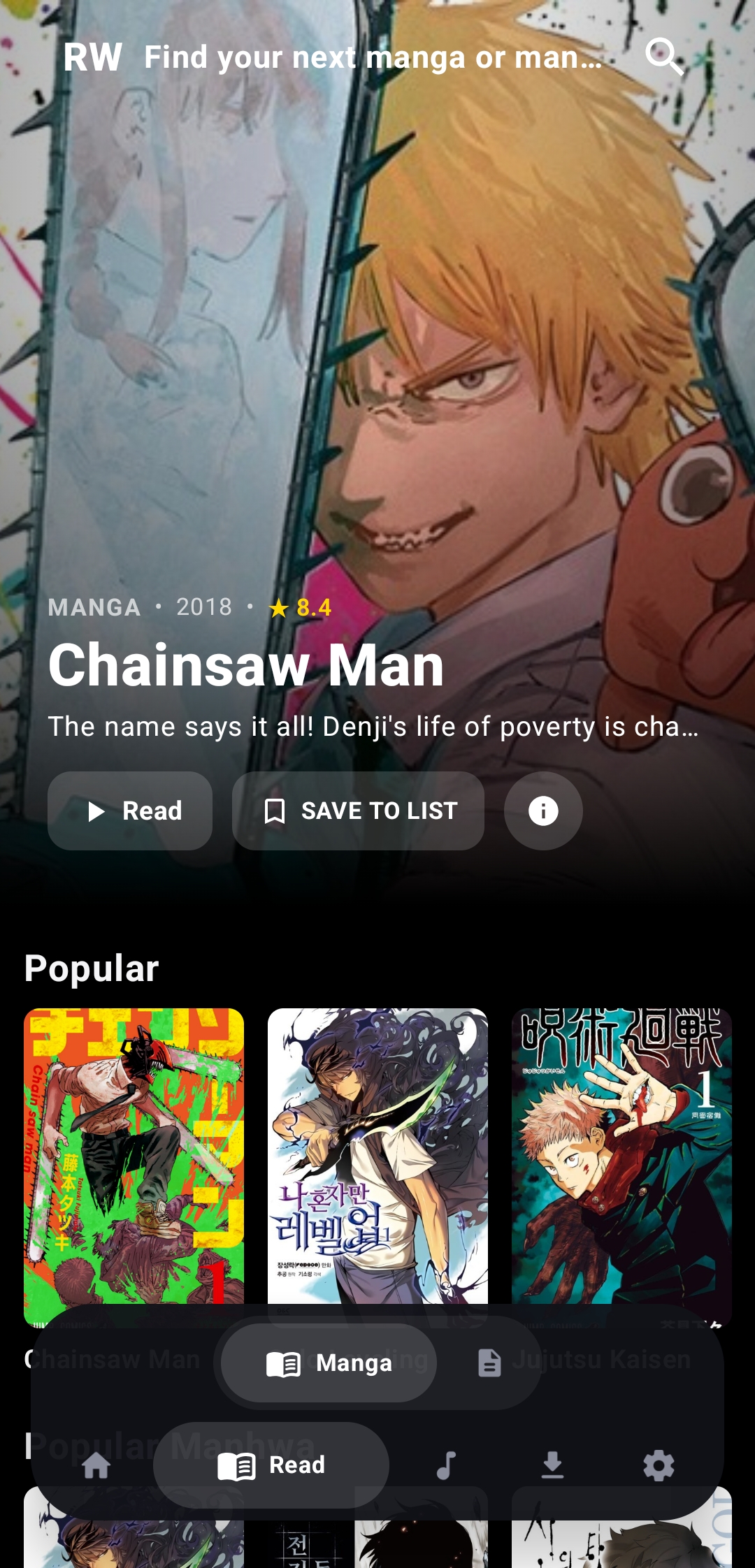 Manga Menu